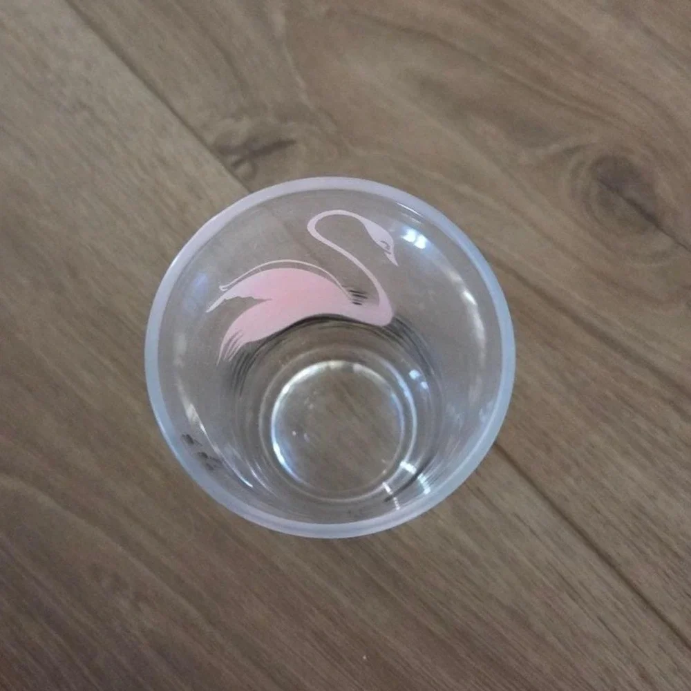 Vintage MCM Swan Highball Glasses Set of 2 Pink Blue Black Pastel‎ Barware